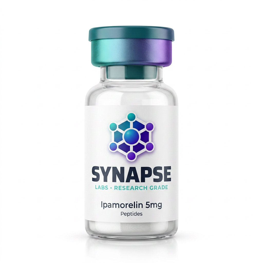Ipamorelin 5mg lyophilised vial supplied by Synapse Labs
