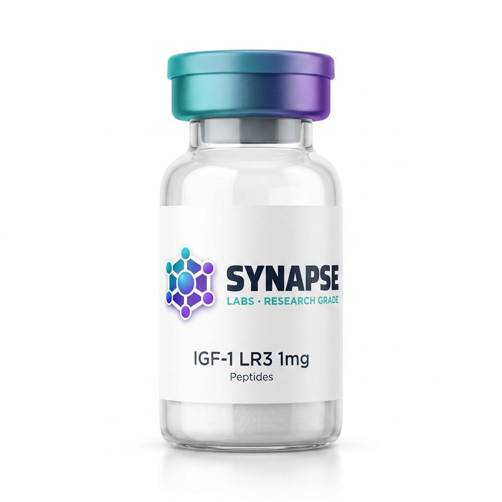 IGF-1 LR3 1mg lyophilised vial supplied by Synapse Labs