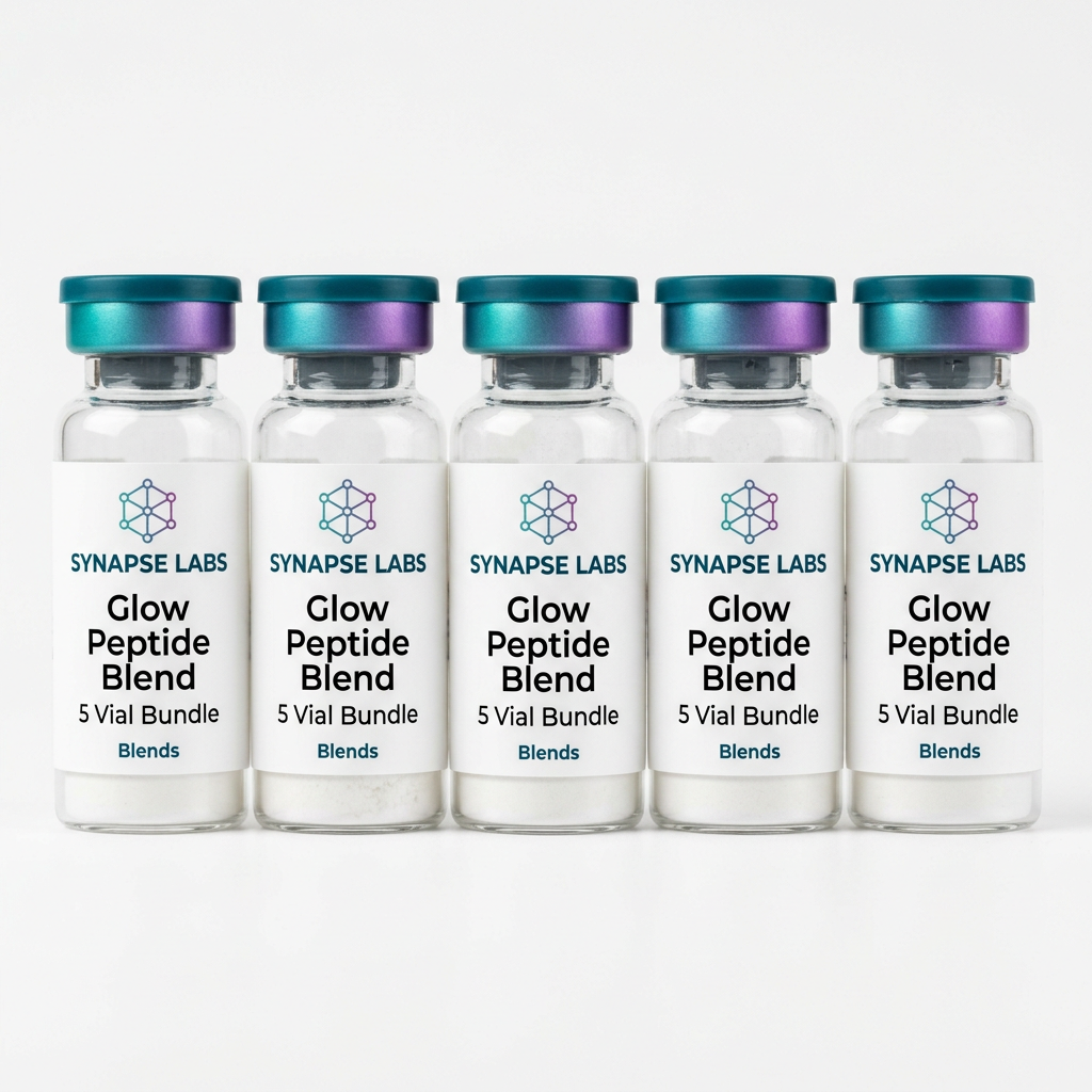 GLOW Blend — 5 Vial Bundle lyophilised vial supplied by Synapse Labs
