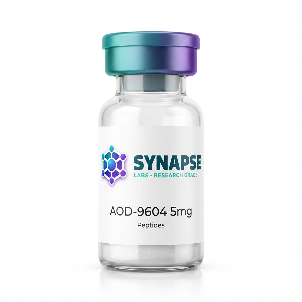 AOD-9604 5mg lyophilised vial supplied by Synapse Labs